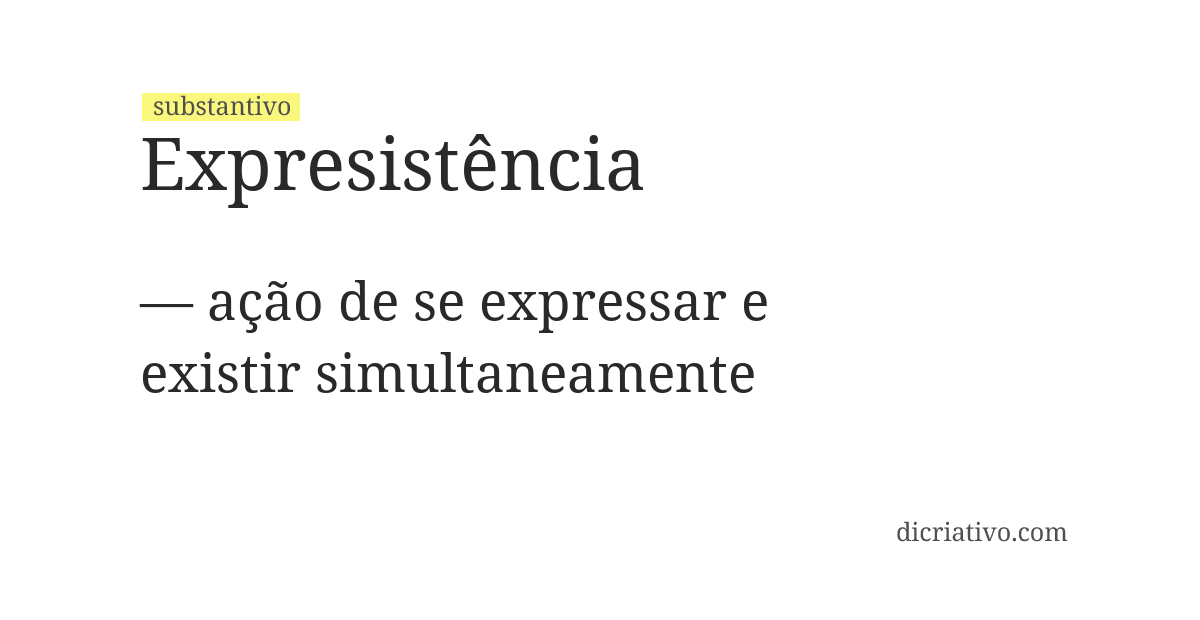 Significado de expresistência
