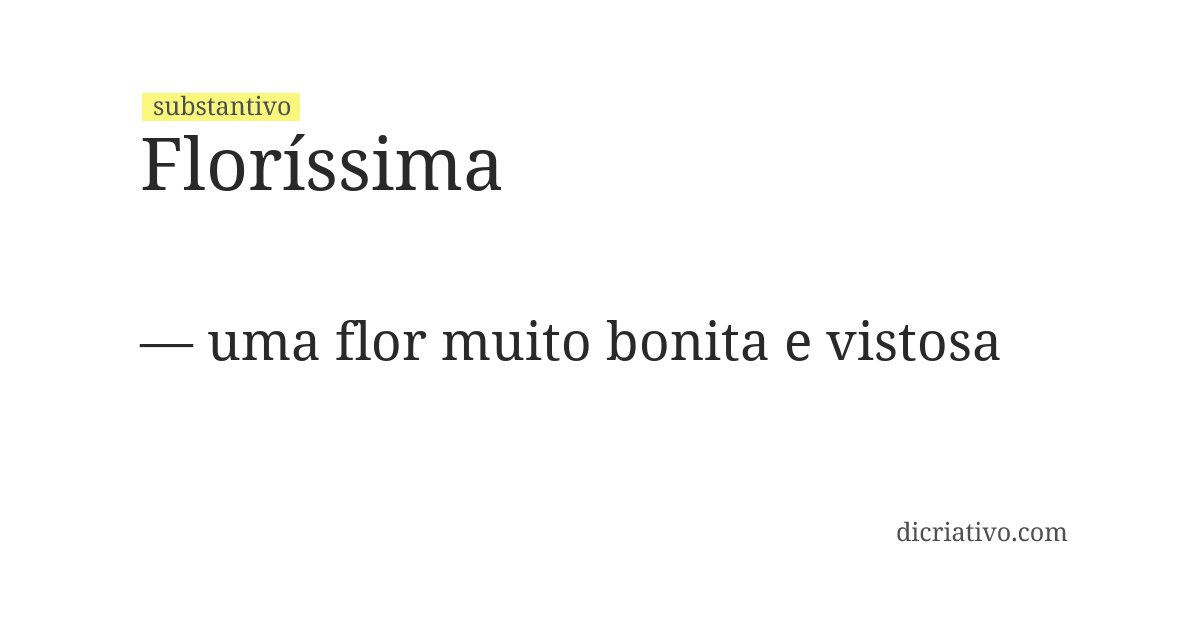 Significado de floríssima