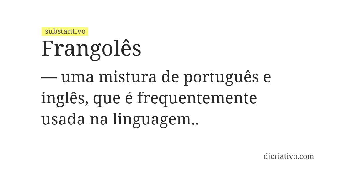 Significado de frangolês