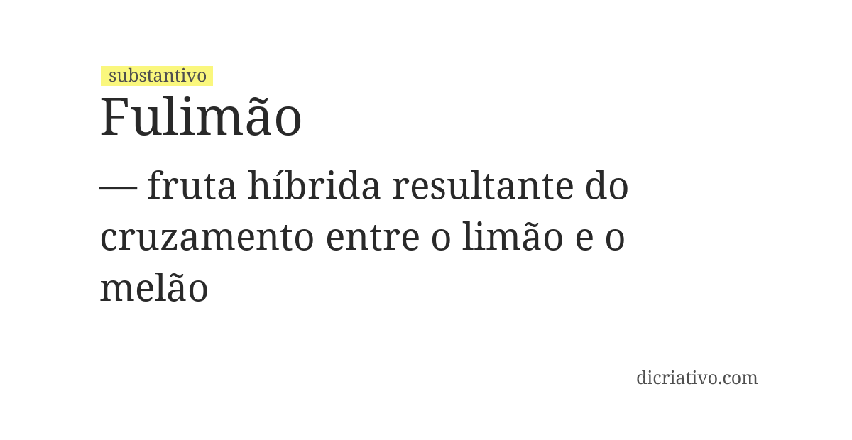 Significado de fulimão