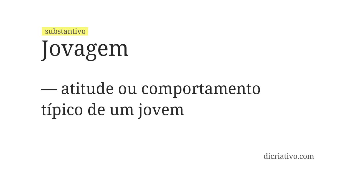 Significado de jovagem