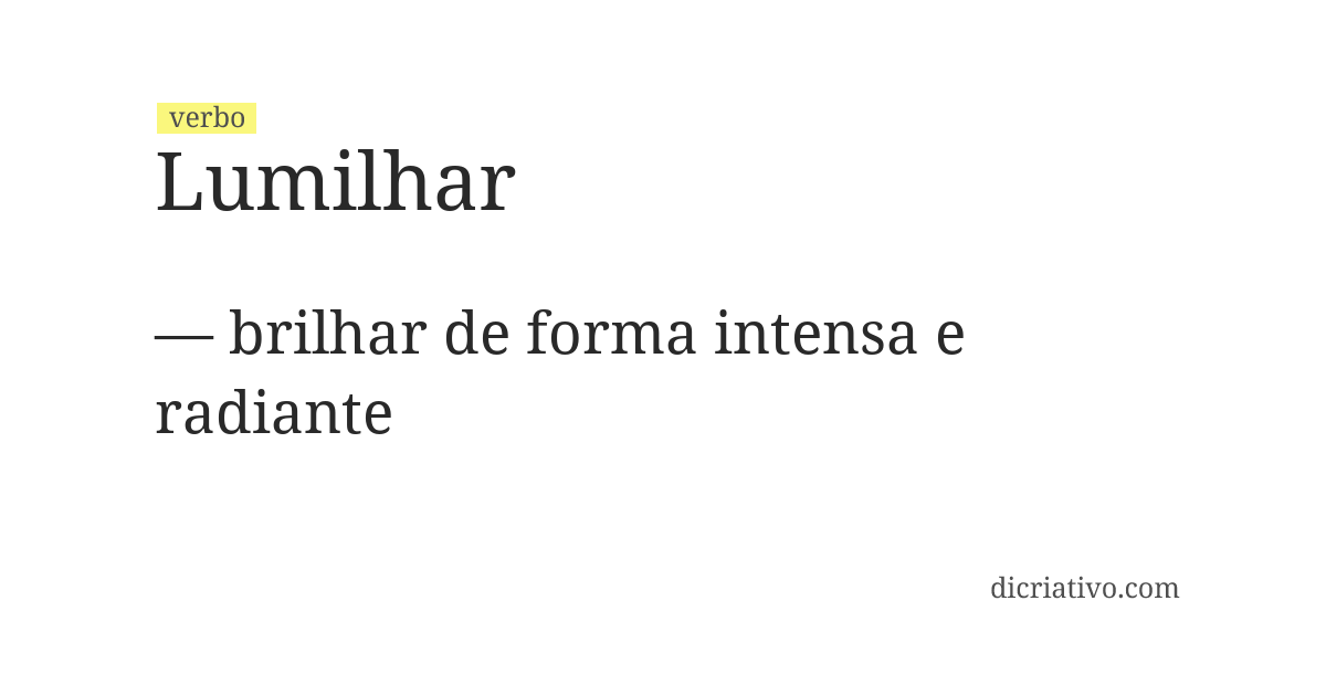 Significado de lumilhar
