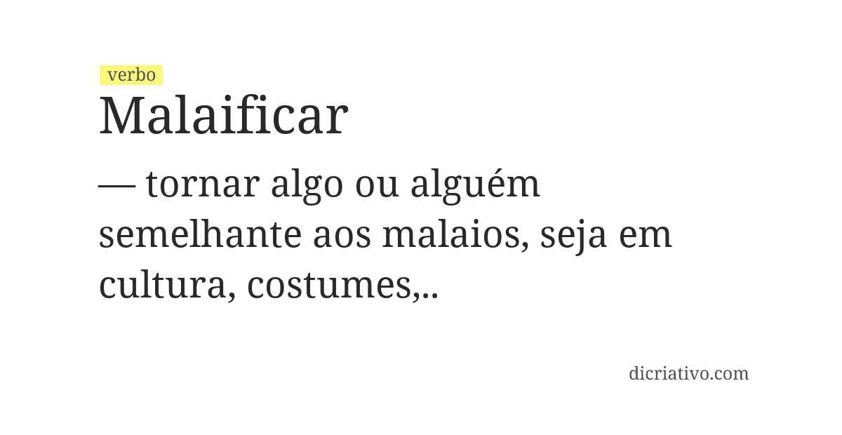 Significado de malaificar