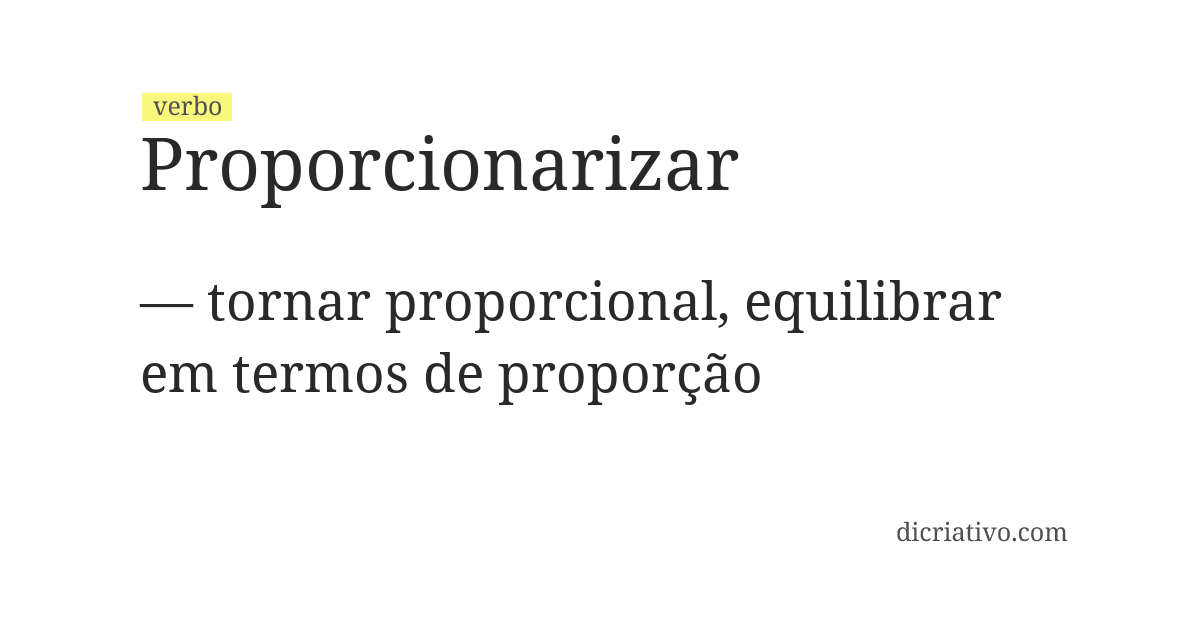 Significado de proporcionarizar