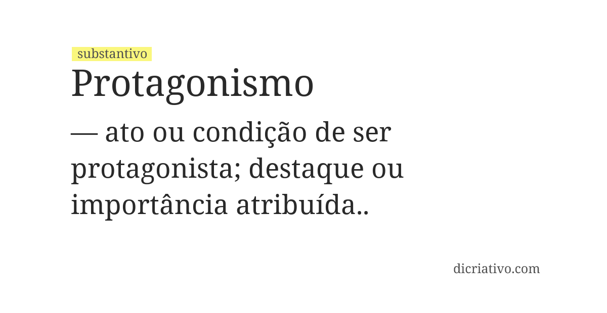 Significado de protagonismo
