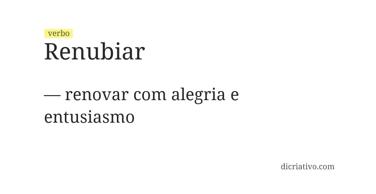 Significado de renubiar