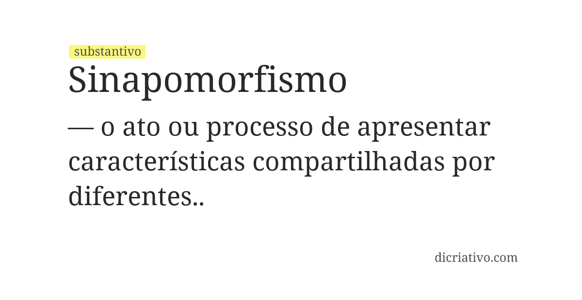 Significado de sinapomorfismo