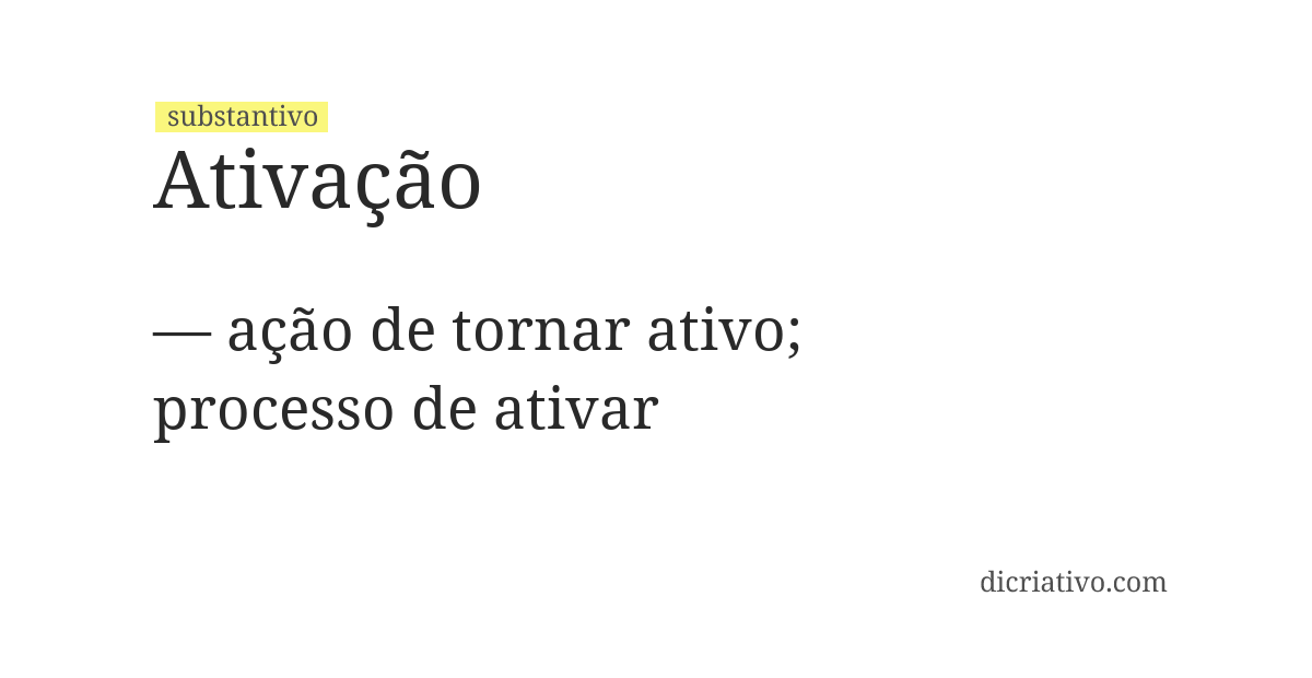 Significado de ativação