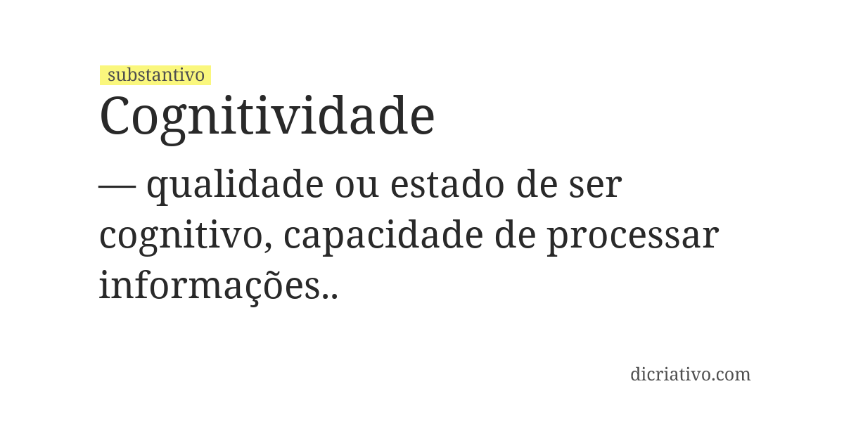 Significado de cognitividade