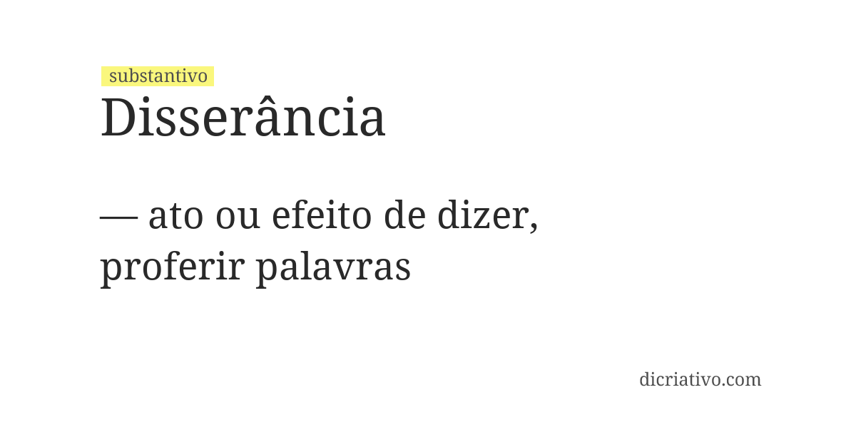 Significado de disserância