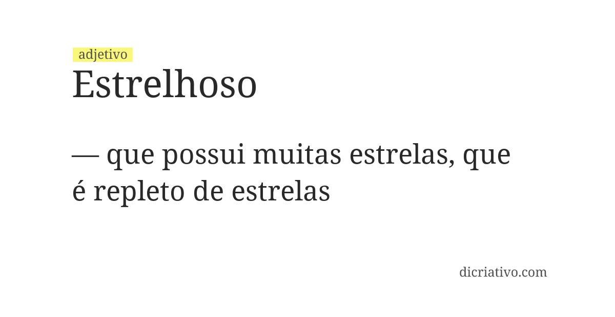Significado de estrelhoso