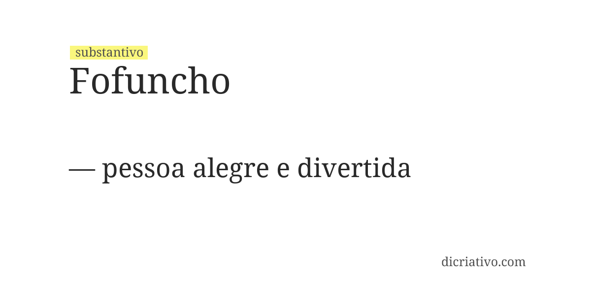 Significado de fofuncho