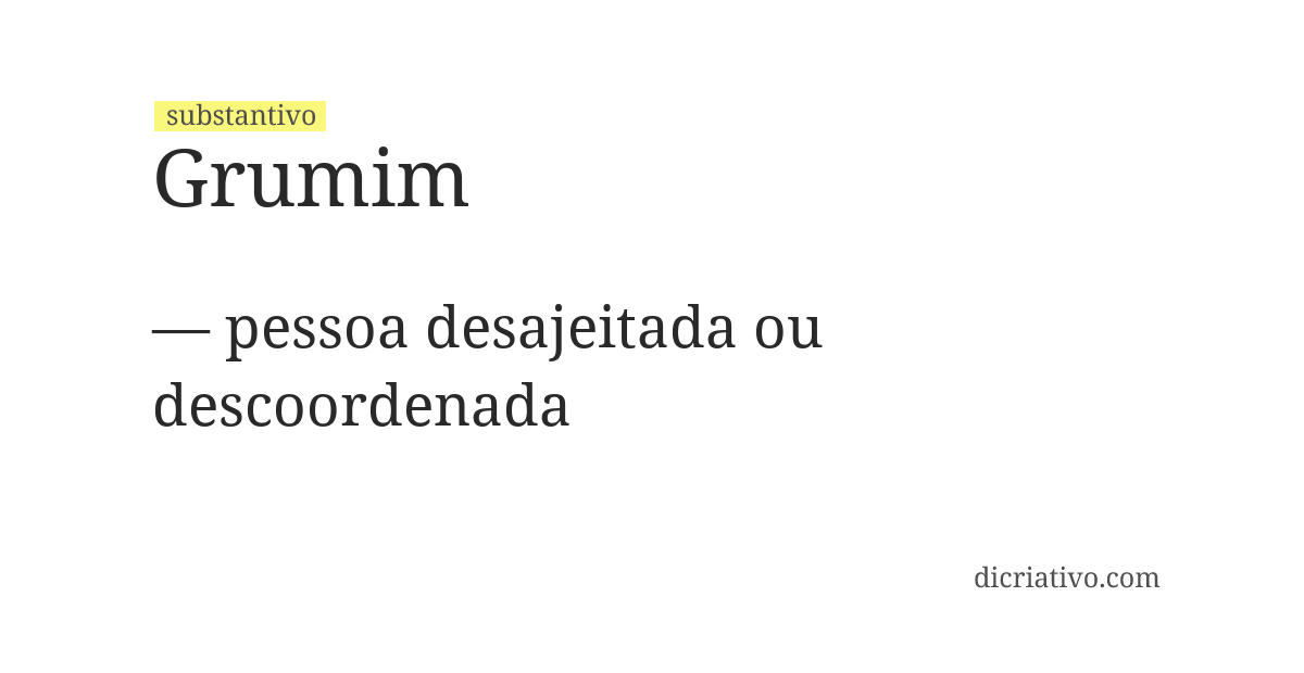 Significado de grumim