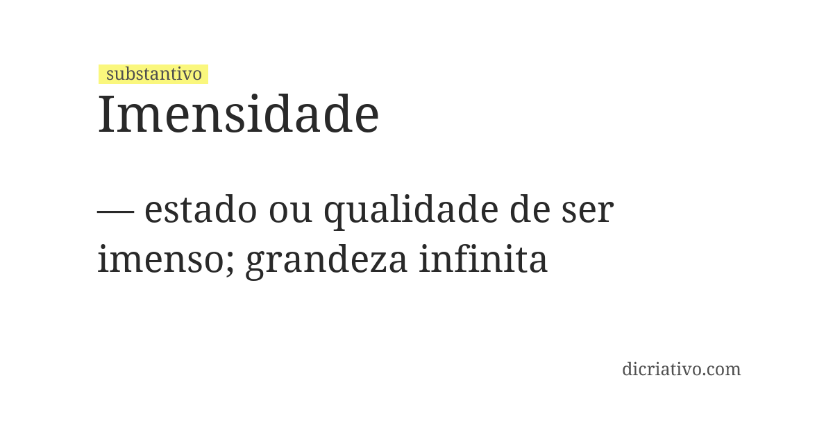 Significado de imensidade