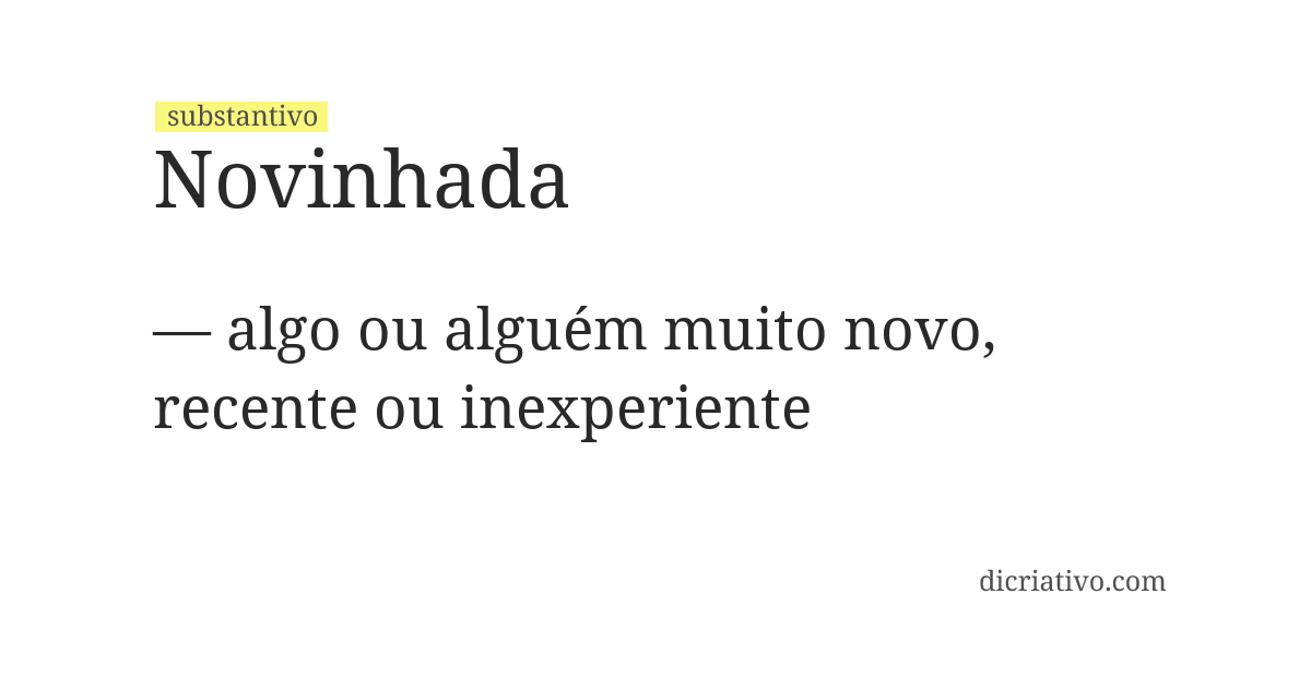 Significado de novinhada