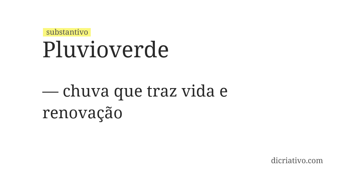 Significado de pluvioverde