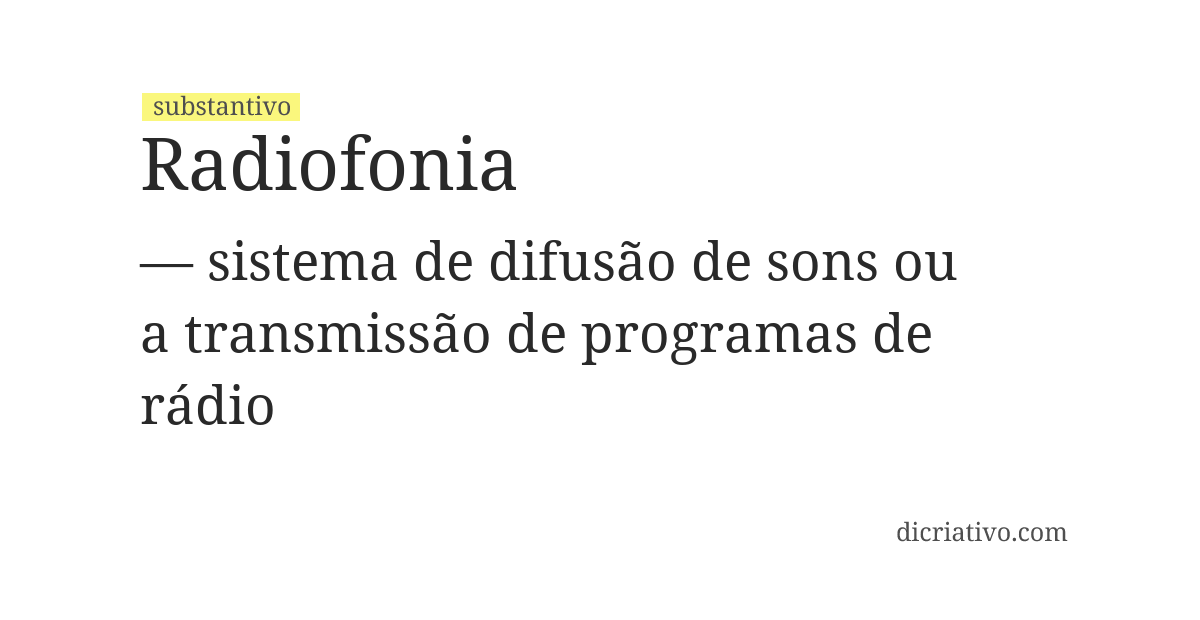 Significado de radiofonia