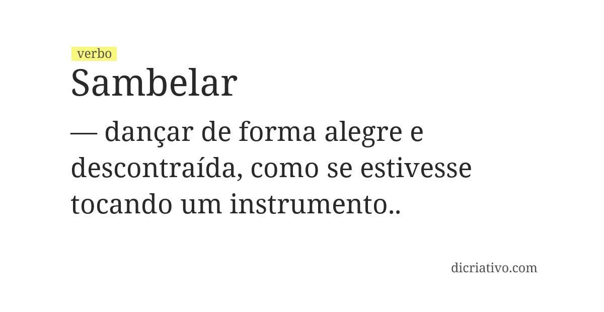 Significado de sambelar