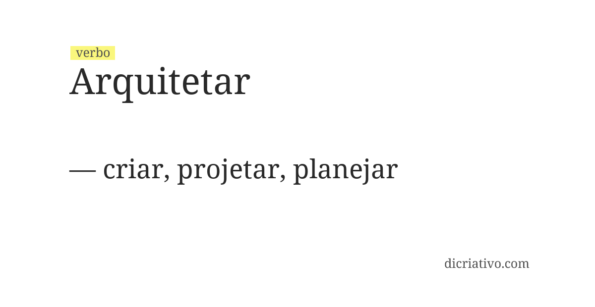 Significado de arquitetar