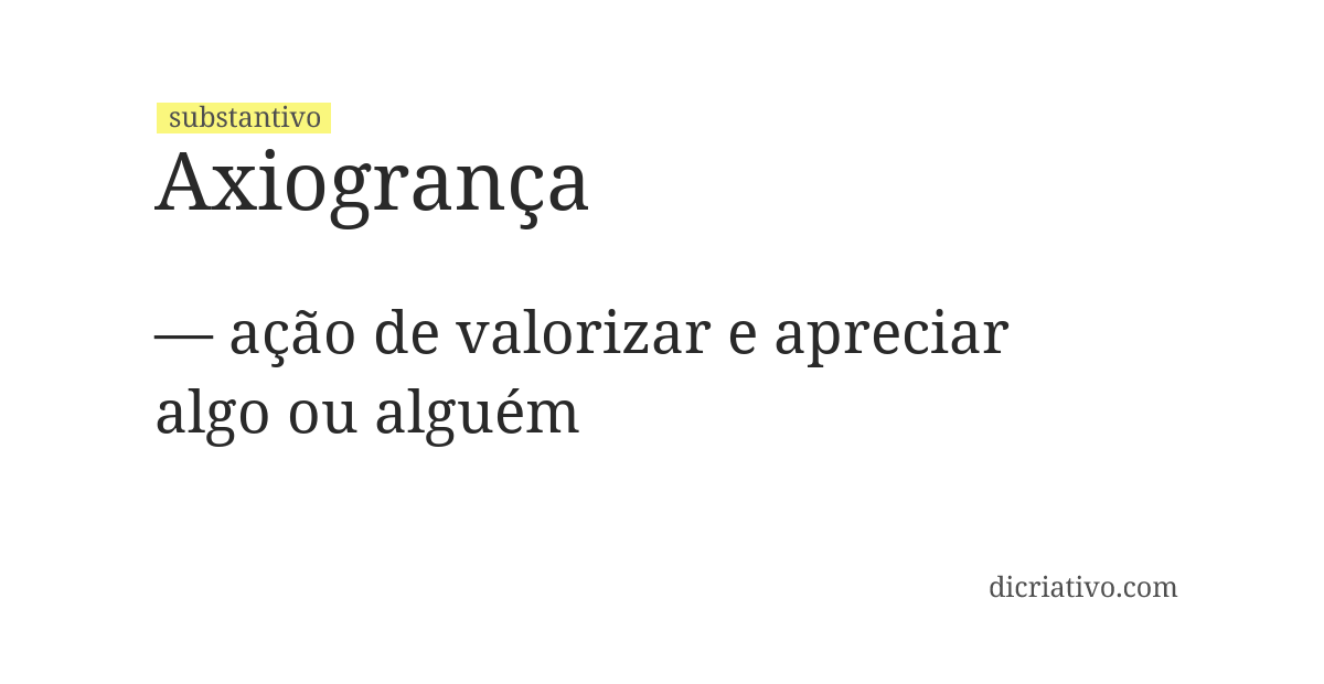 Significado de axiogrança