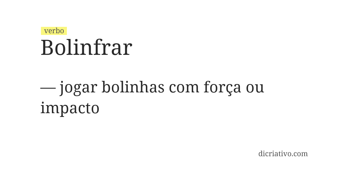 Significado de bolinfrar