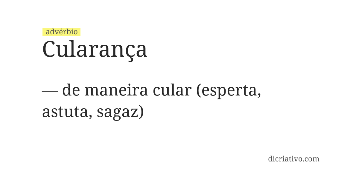 Significado de cularança