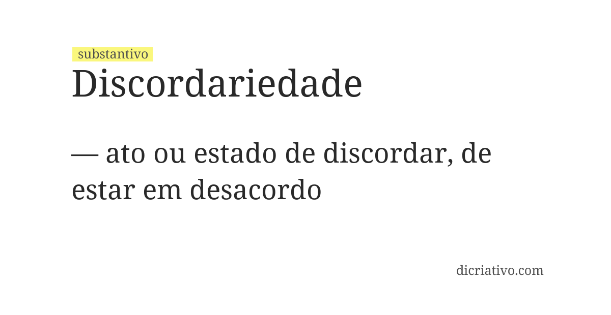 Significado de discordariedade