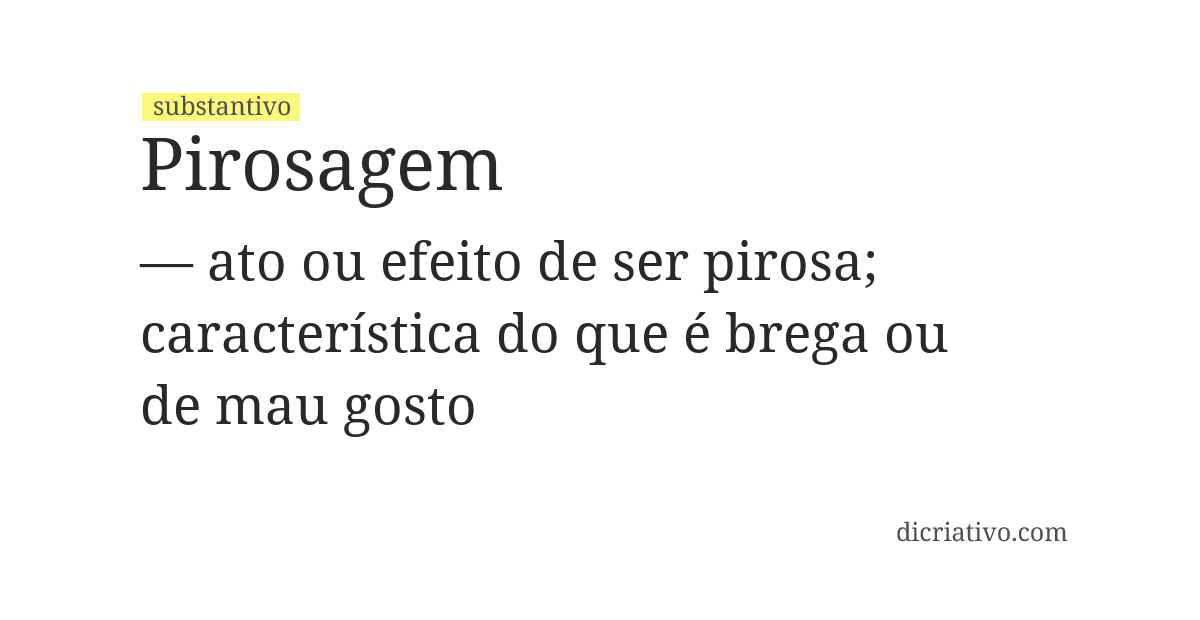 Significado de pirosagem