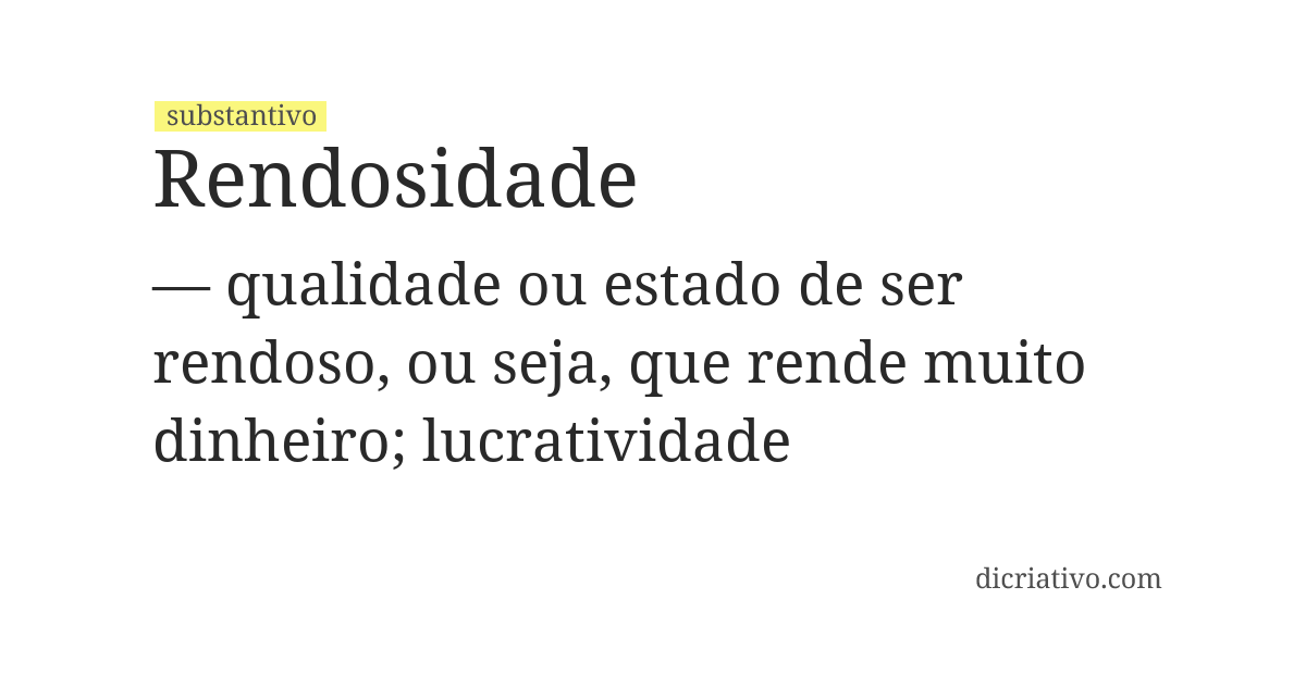Significado de rendosidade