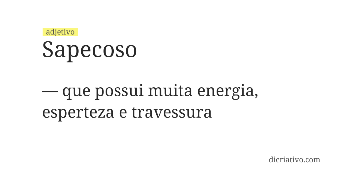 Significado de sapecoso