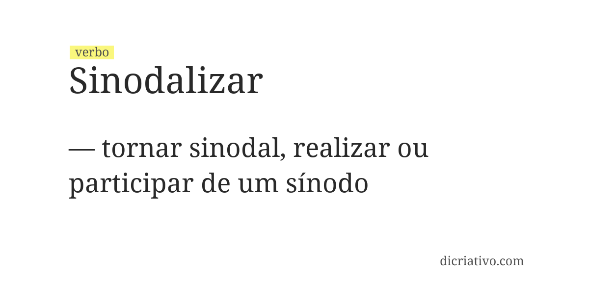 Significado de sinodalizar