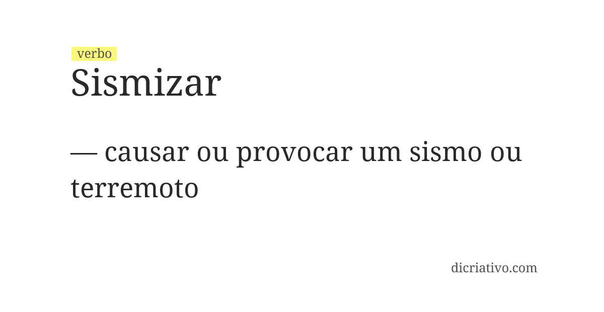 Significado de sismizar