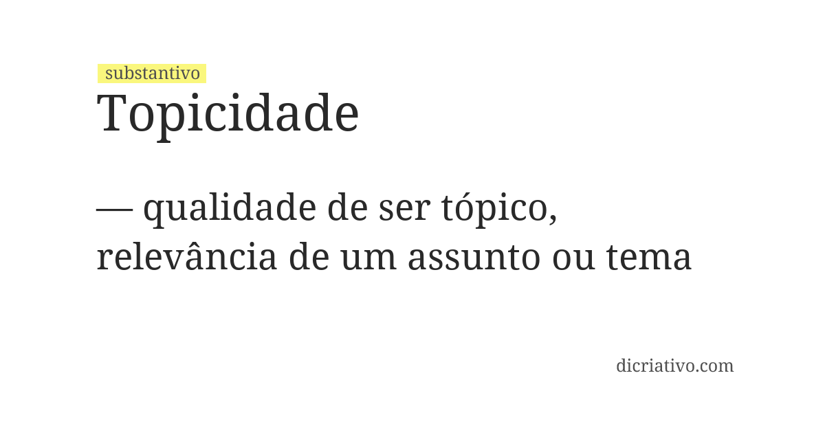 Significado de topicidade