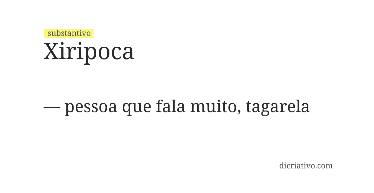 Significado de xiripoca