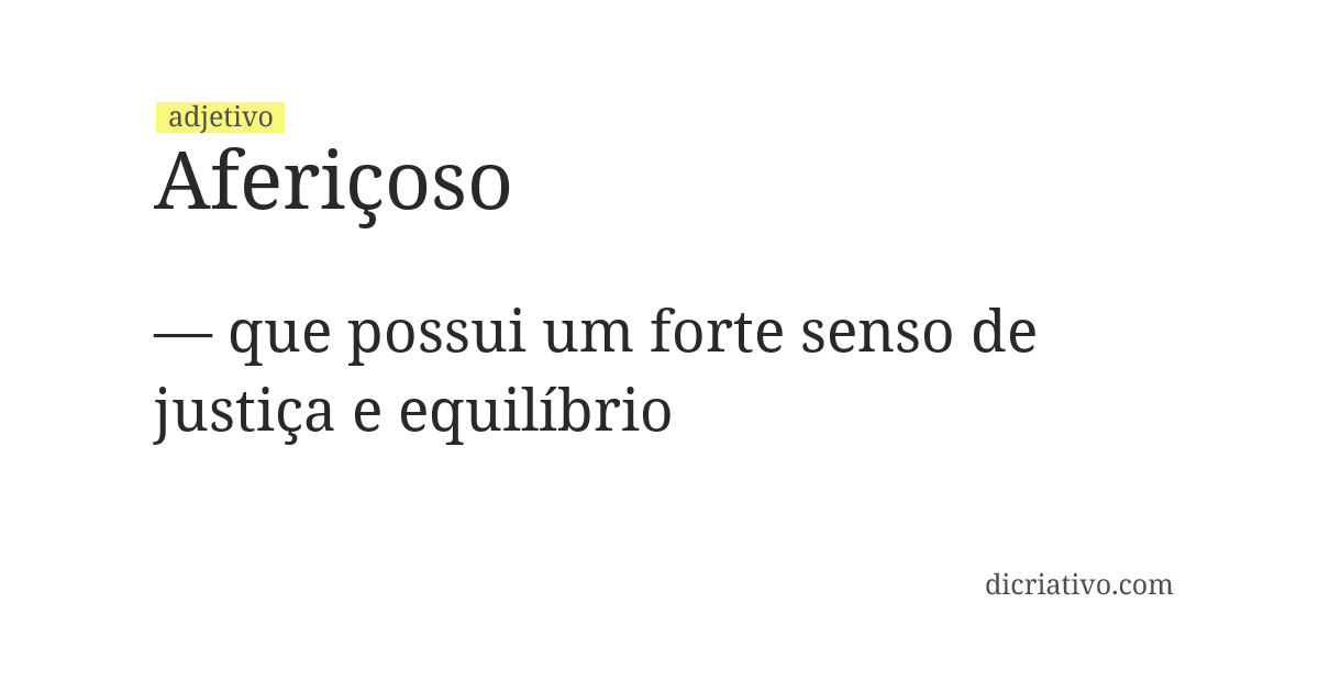 Significado de aferiçoso