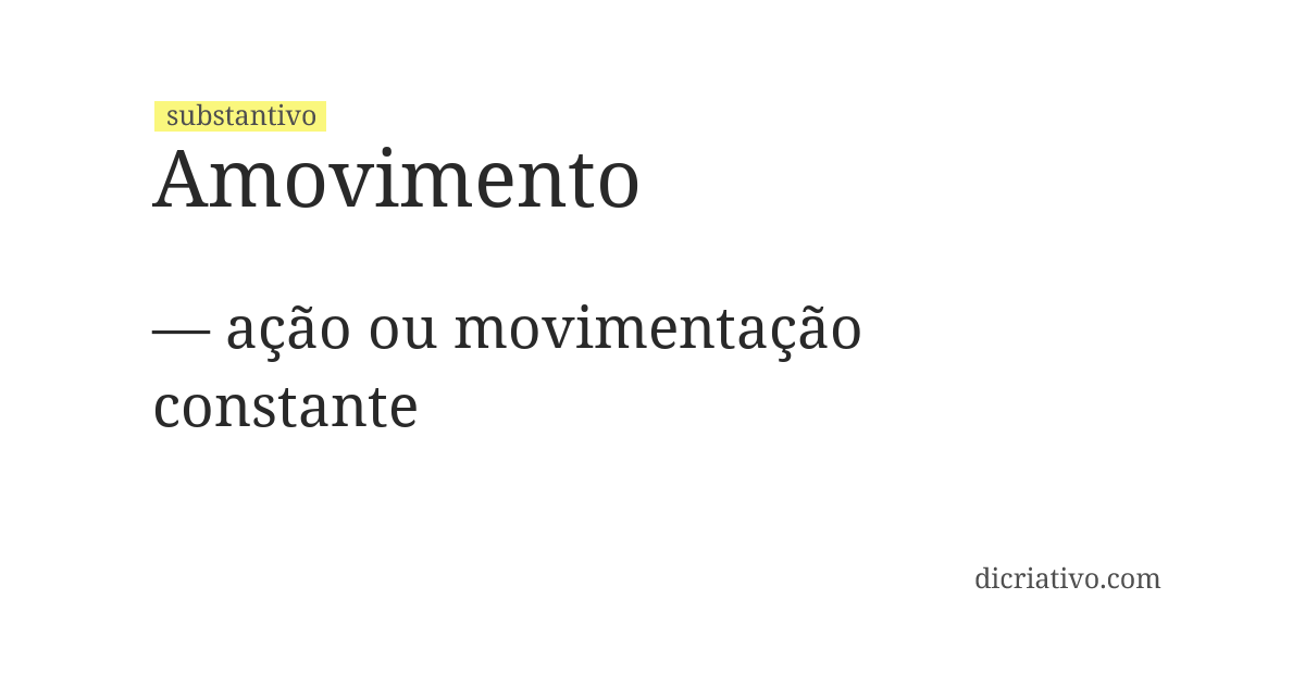 Significado de amovimento