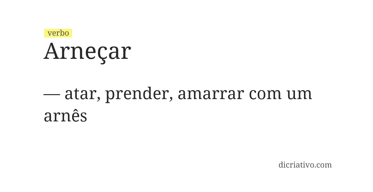 Significado de arneçar