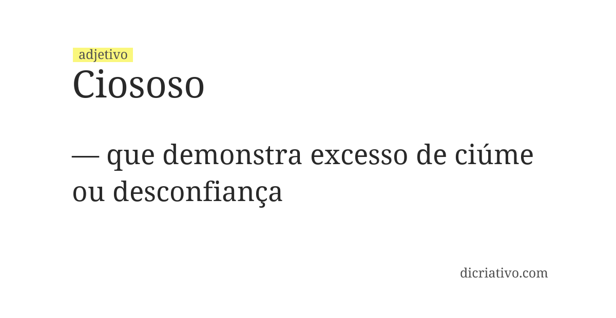 Significado de ciososo