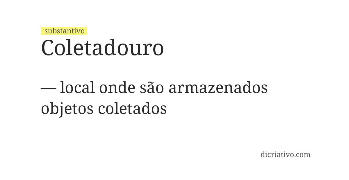 Significado de coletadouro