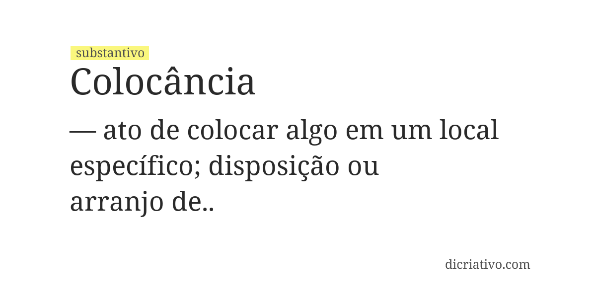 Significado de colocância