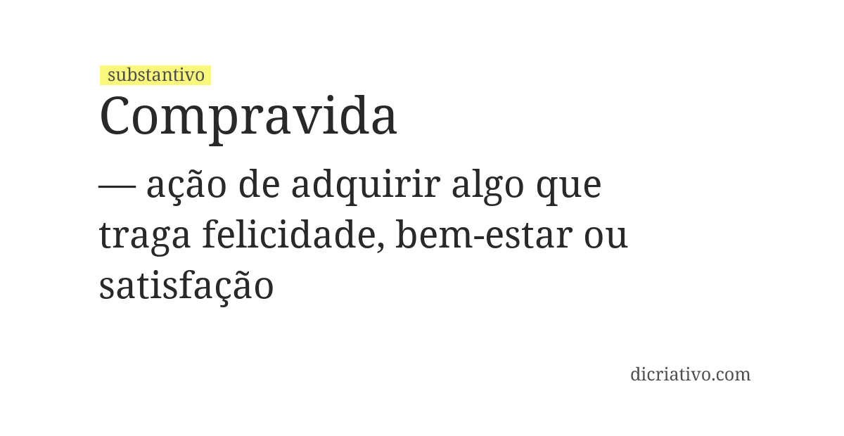 Significado de compravida