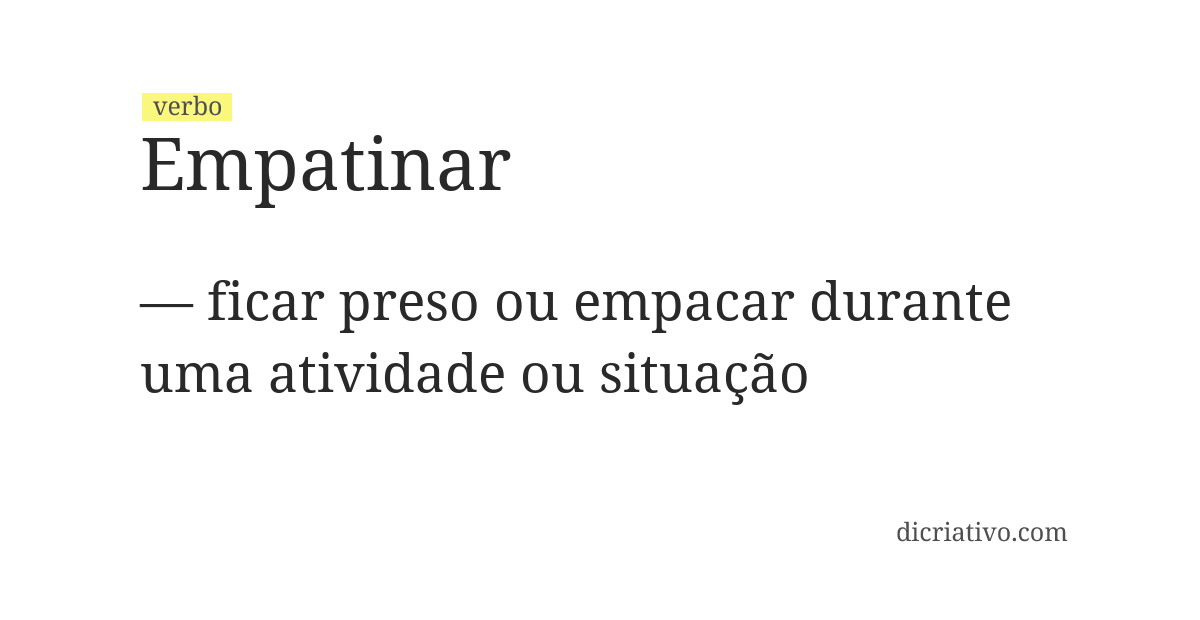 Significado de empatinar