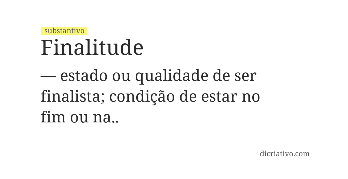 Significado de finalitude