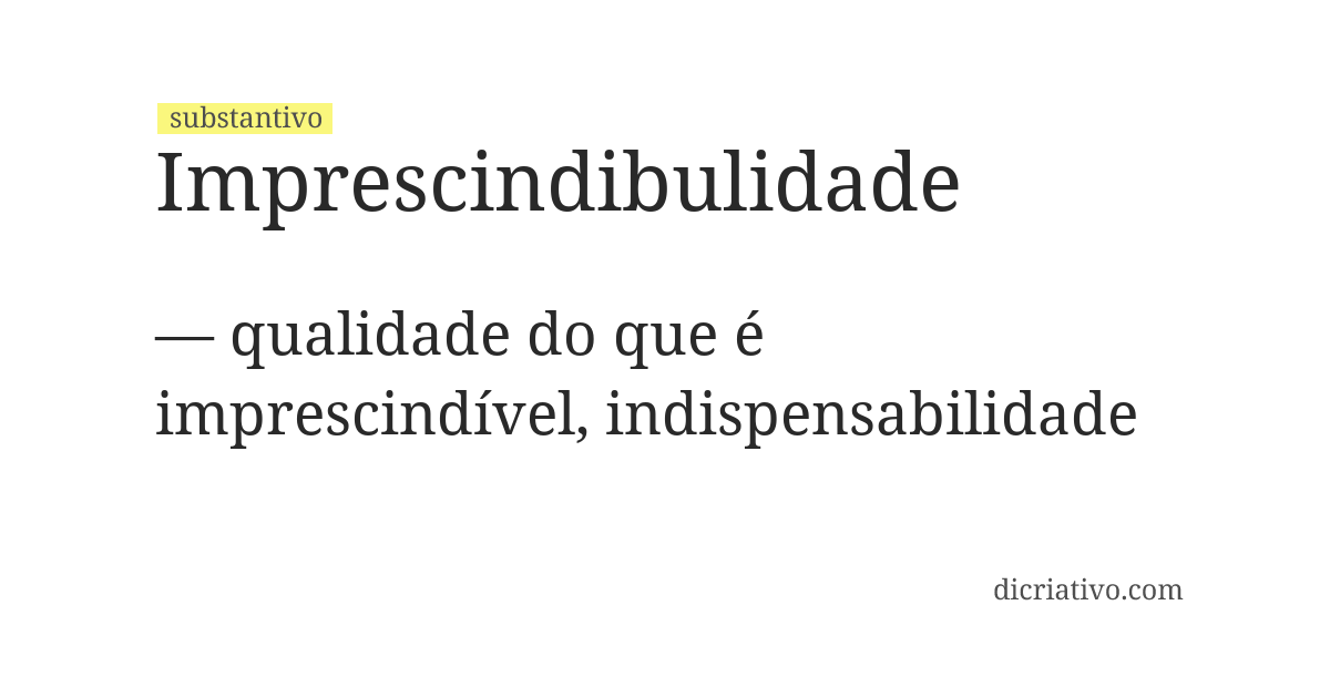 Significado de imprescindibulidade