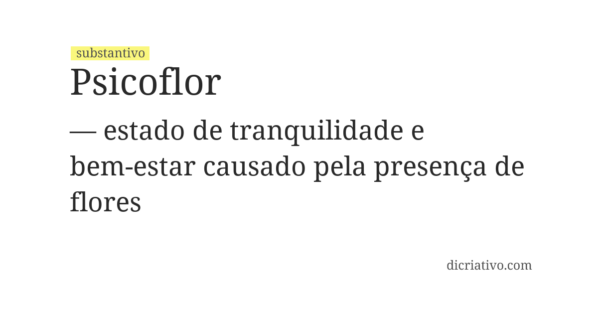 Significado de psicoflor