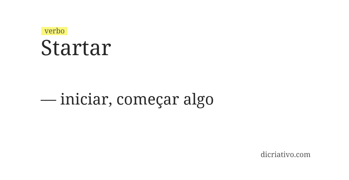 Significado de startar