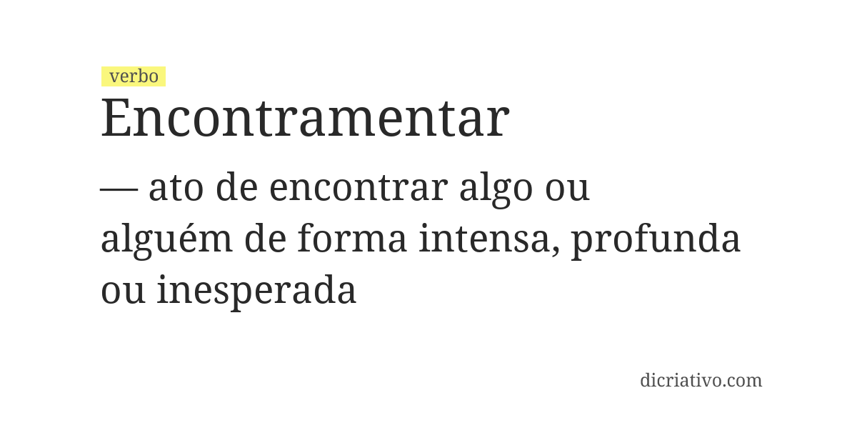 Significado de encontramentar