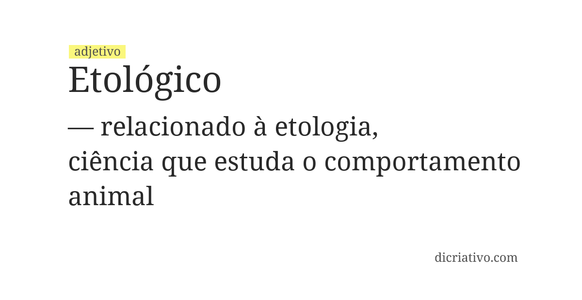 Significado de etológico