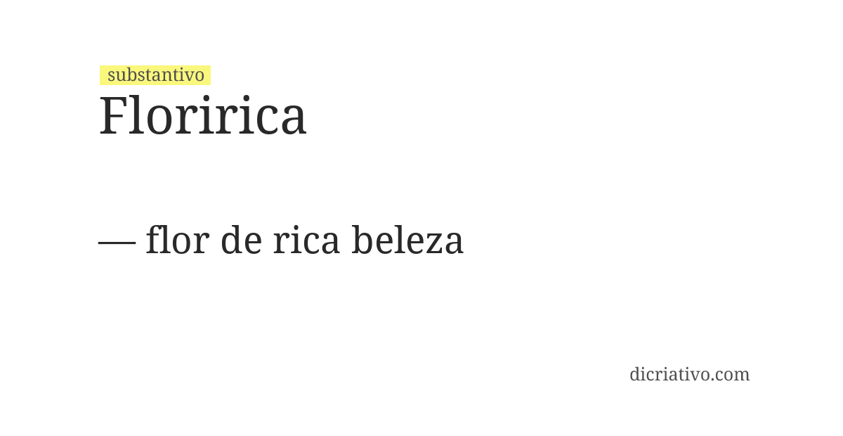 Significado de floririca