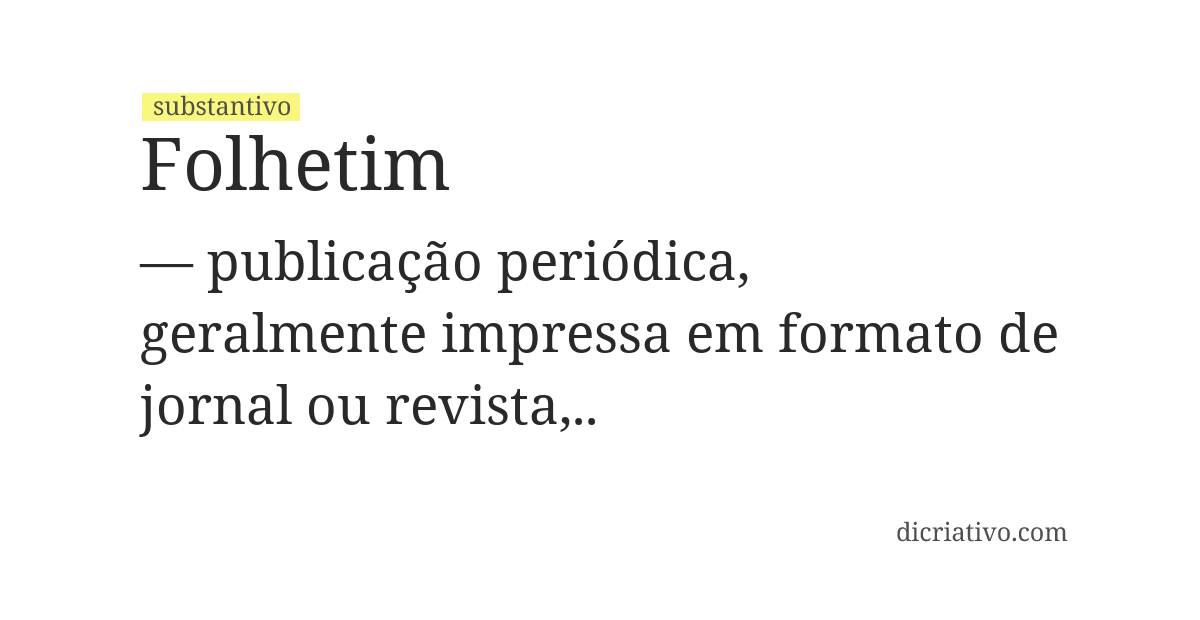 Significado de folhetim